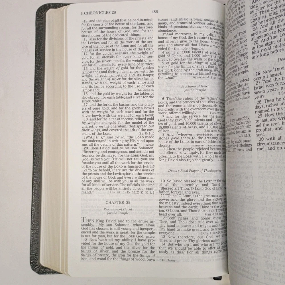 Thomas Nelson 1990 New Open Bible NASB Study Edition Black Bonded Leather 1976